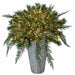 16"Hx30"W Artisan Mixed Pine Urn Filler Artificial Topiary, Battery LED Pre-Lit -Green - C-200954