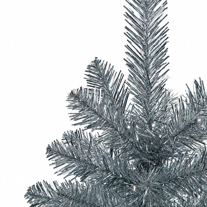 7'6"Hx39"W Tinsel Ombre Artificial Christmas Tree, Unlit -Silver/Blue - C201010