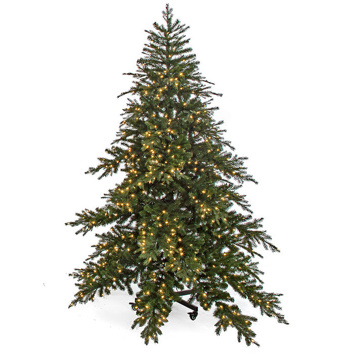 7'6"Hx71"W PE Princeton Fir LED-Lighted Artificial Christmas Tree w/Stand -Green - C201194