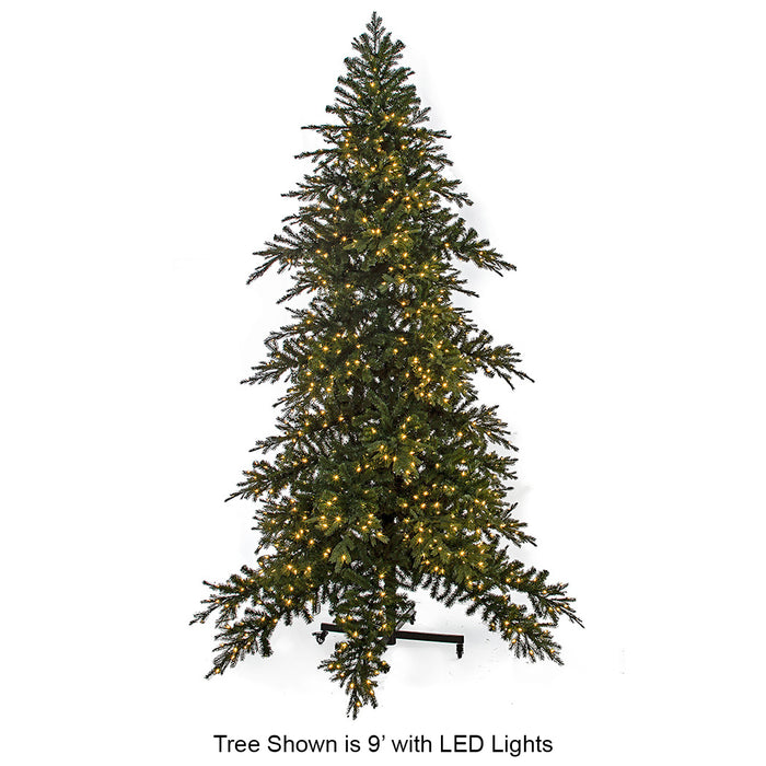 12'Hx89"W PE Princeton Fir LED-Lighted Artificial Christmas Tree w/Stand -Green - C201214