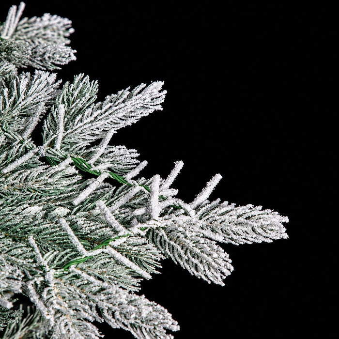 9'Hx69"W PE Frosted Highland Spruce Cluster Artificial Christmas Tree, Micro LED Pre-Lit -White/Green - C201244