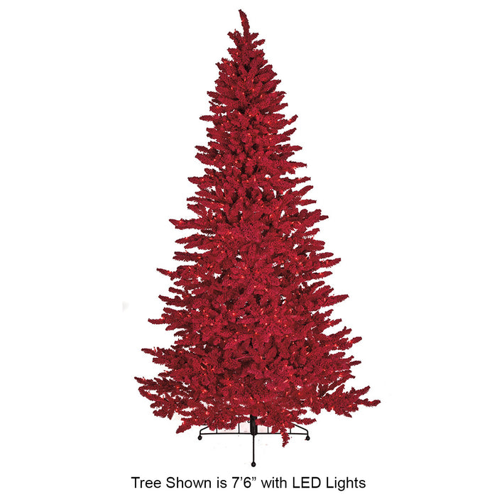 5'Hx33"W Snowed Valentino Tinsel Red LED-Lighted Artificial Christmas Tree w/Stand -Red - C201539