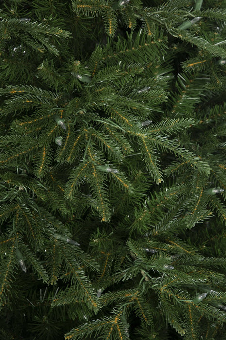 7'6"Hx60"W PE Fluff-Free Cordova Fir LED-Lighted Artificial Christmas Tree w/Stand -Green - C210244