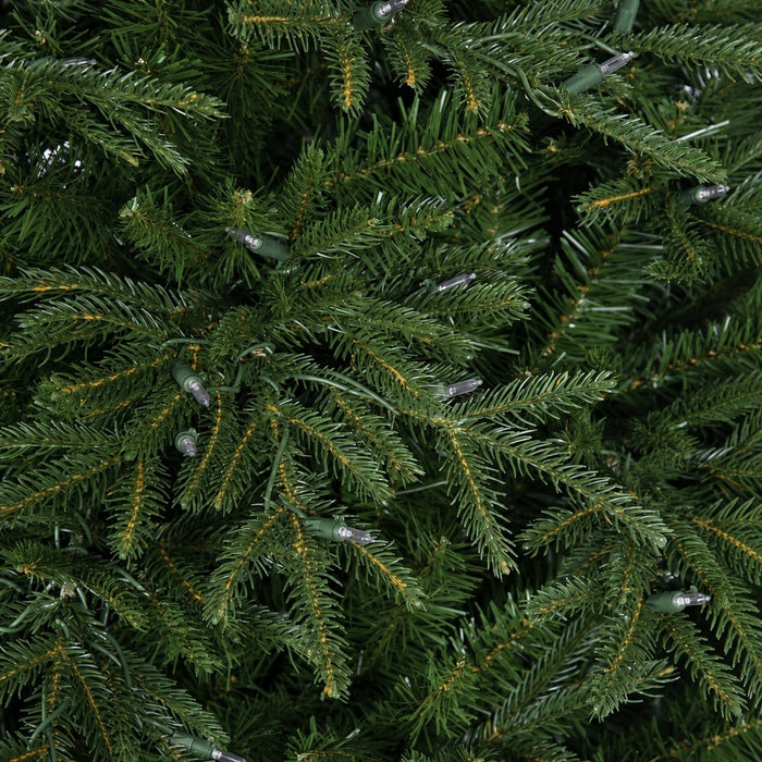 12'Hx90"W PE Fluff-Free Cordova Fir Artificial Christmas Tree, LED Pre-Lit -Green - C210264