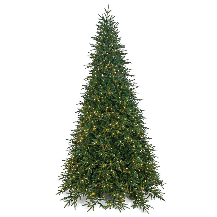 9'Hx64"W PE Fluff-Free Cordova Fir LED-Lighted Artificial Christmas Tree w/Stand -Green - C210254