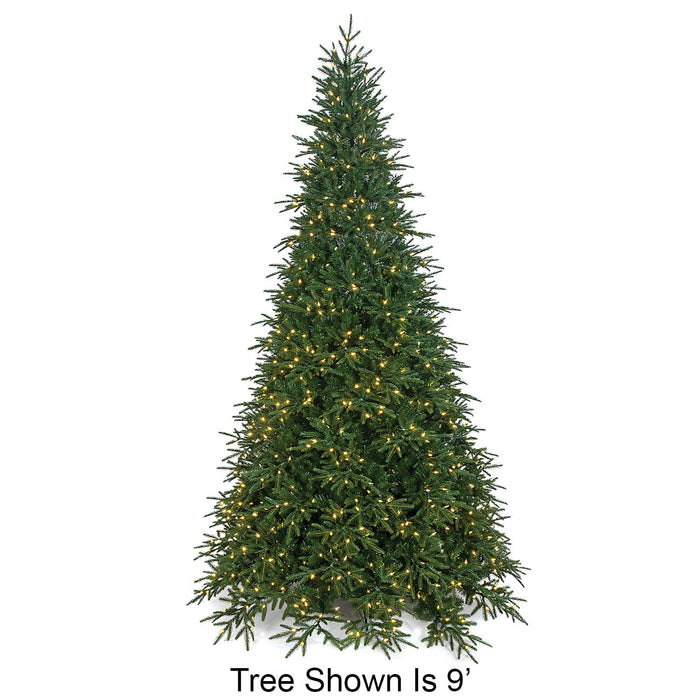 15'Hx105"W PE Fluff-Free Cordova Fir Artificial Christmas Tree, LED Pre-Lit -Green - C210274