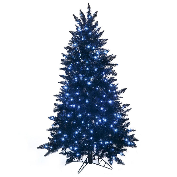 5'Hx38"W Black Tinsel Slim Rice LED-Lighted Artificial Christmas Tree w/Stand -Black - C-220004