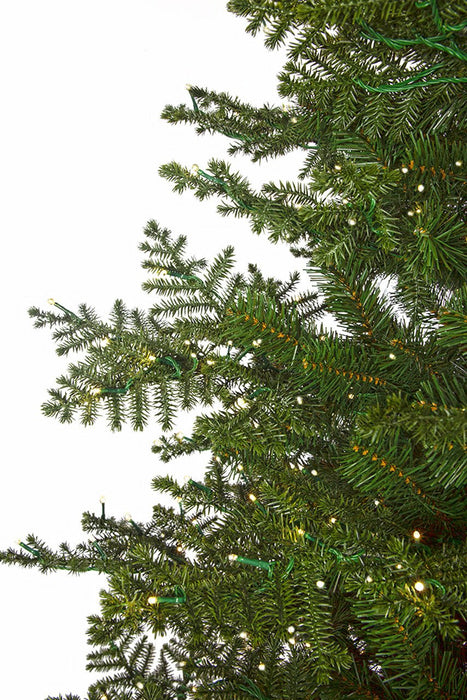 7'6"Hx57"W PE Layered Rosemary Pine Artificial Christmas Tree, Micro LED Pre-Lit -Green - C220144
