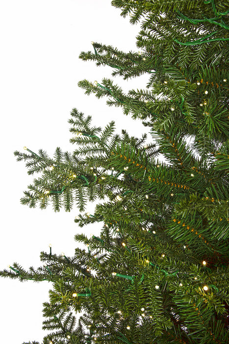 12'Hx77"W PE Layered Rosemary Pine Artificial Christmas Tree, Micro LED Pre-Lit -Green - C220344