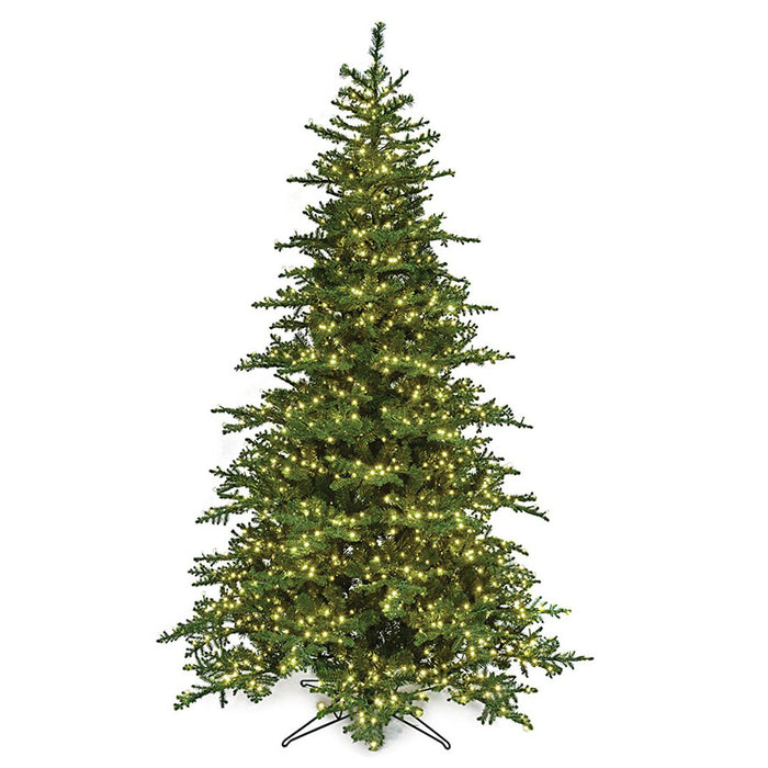 7'6"Hx57"W PE Layered Rosemary Pine Artificial Christmas Tree, Micro LED Pre-Lit -Green - C220144