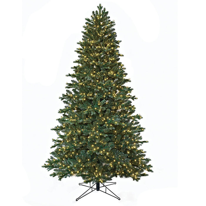 7'6"Hx53"W PE Grand Spruce Artificial Christmas Tree, Micro LED Pre-Lit -Green/Blue - C220204