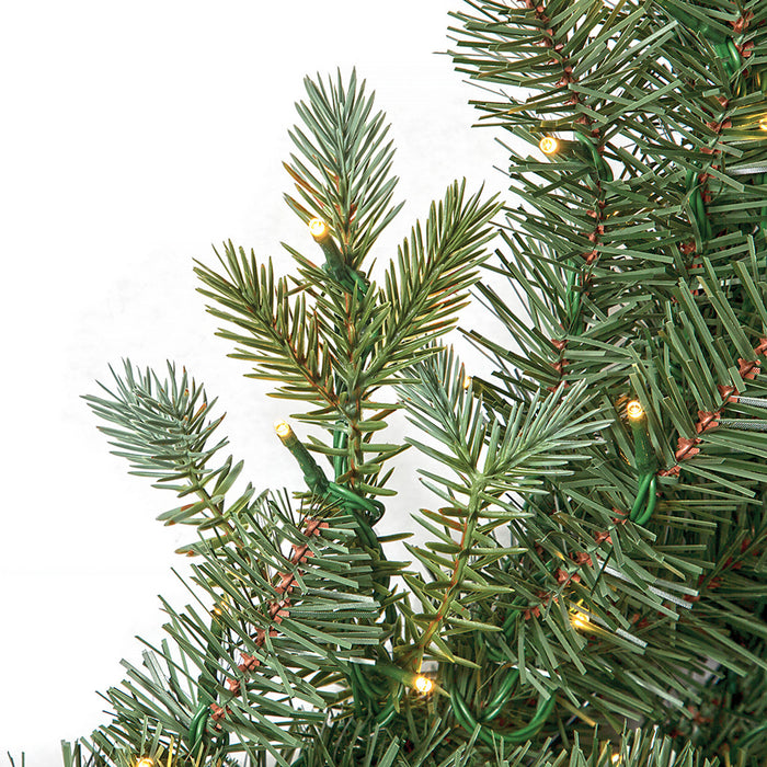 36" PE Artificial Blue Grand Fir Wreath, Micro LED Pre-Lit -Green/Blue - C220244