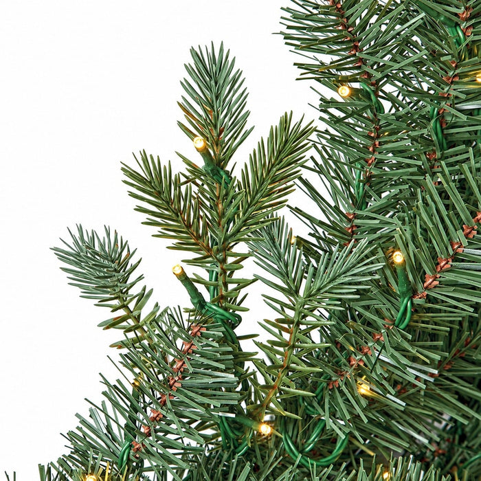 12'Hx59"W PE Slim Grand Spruce Artificial Christmas Tree, Micro LED Pre-Lit -Green/Blue - C220284
