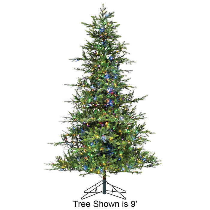 7'6"Hx64"W PE Peggy Pine Artificial Christmas Tree, LED Pre-Lit (Multi-Mode) -Green - C220309