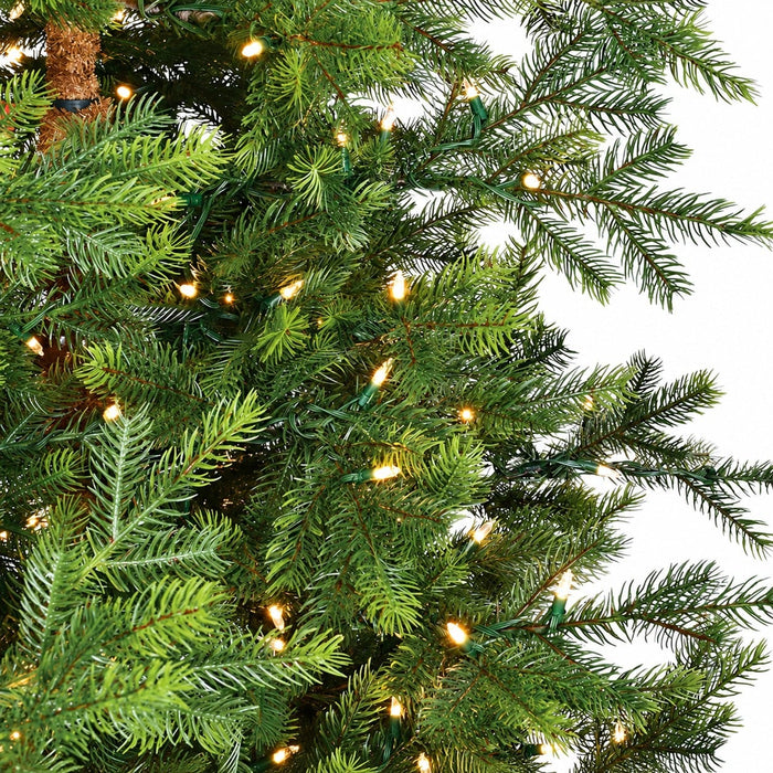 7'6"Hx64"W PE Peggy Pine Artificial Christmas Tree, LED Pre-Lit -Green - C220304