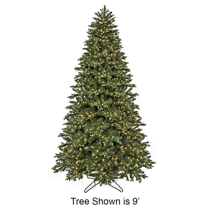 12'Hx67"W PE Mixed Grand Spruce LED-Lighted Artificial Christmas Tree w/Stand -Green/Blue - C220374