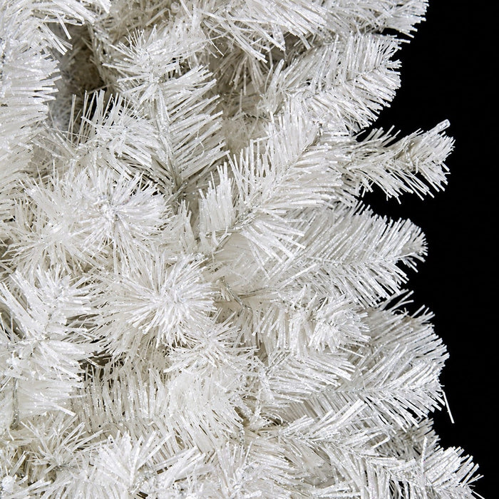 24" Flocked Artificial White Spruce Wreath, LED Pre-Lit (Cool White) -White - C220384