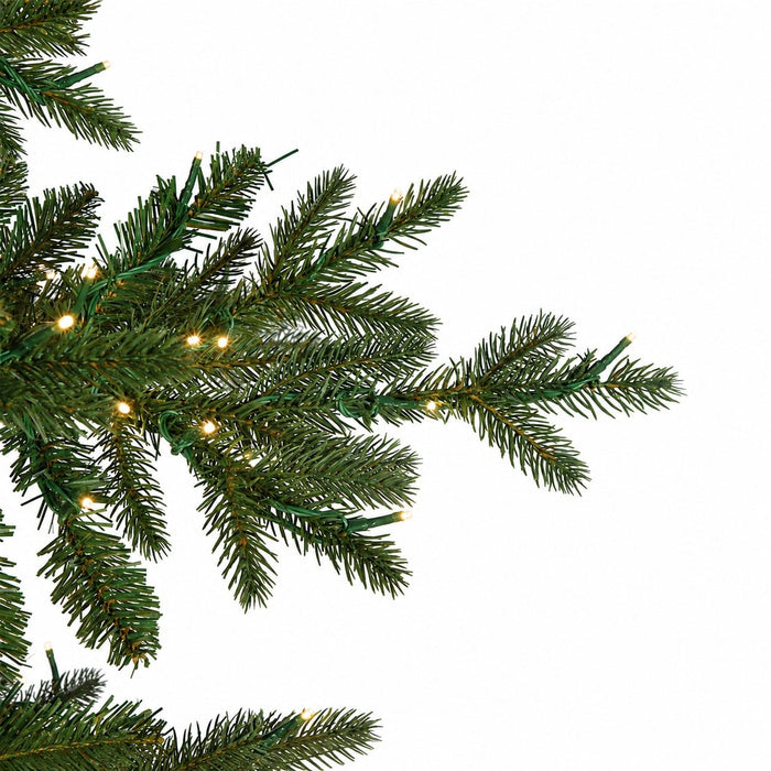 9'x55"W PE Slim Hartford Artificial Christmas Tree, Micro LED Pre-Lit -Green - C-220464