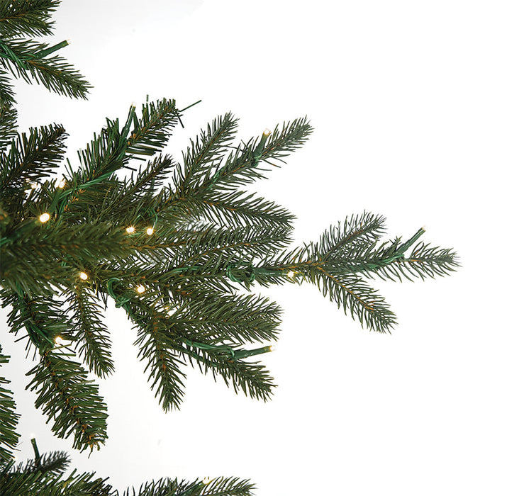 9'x55"W PE Slim Hartford Artificial Christmas Tree, Micro LED Pre-Lit -Green - C-220464