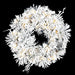 24" Heavy Snowed Artificial Pine & Pinecone LED-Lighted Hanging Wreath -White - C220544