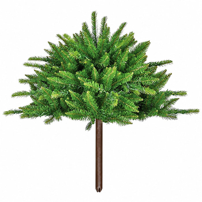 23"Hx38"W PE Ball-Shaped Artificial Mixed Spruce Topiary, Micro LED Pre-Lit (Warm White, Multi-Mode) -Green - C220734