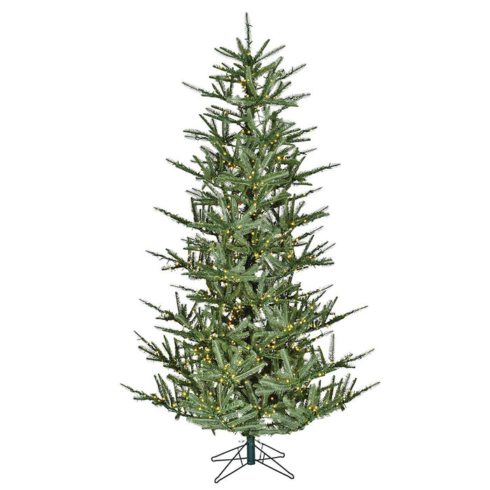 7'6"Hx56"W PE Newport Fir Artificial Christmas Tree, LED Pre-Lit (Warm White, Multi-Mode) -Green - C220814