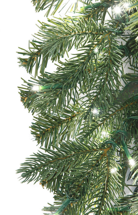 36" PE Cumberland Fir Artificial Wreath, Micro LED Pre-Lit -Green - C-230164