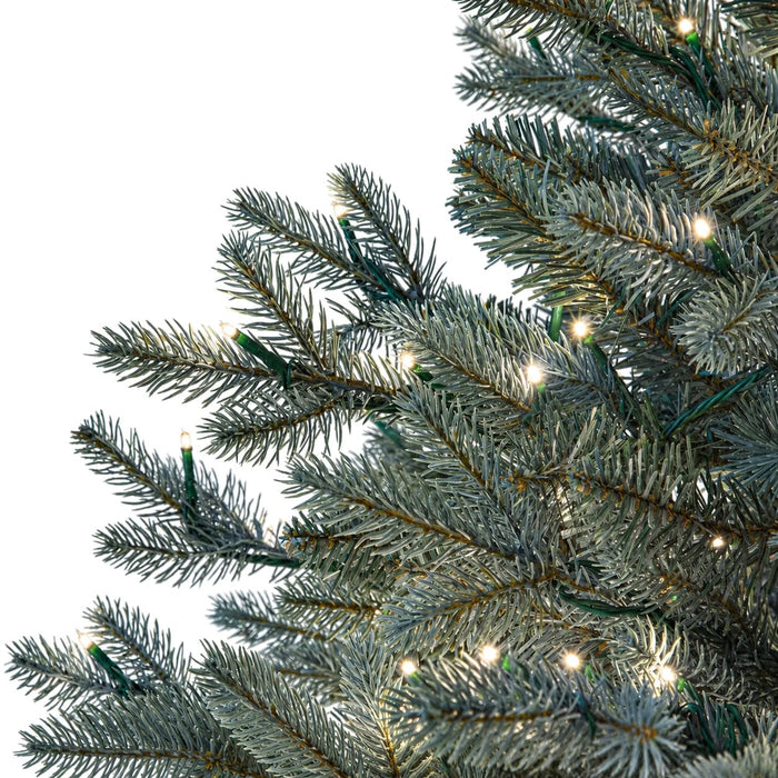 48" PE Blue Swiss Pine Artificiale Wreath, Micro LED Pre-Lit -Green/Blue - C-230304