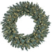48" PE Blue Swiss Pine Artificiale Wreath, Micro LED Pre-Lit -Green/Blue - C-230304