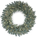 36" PE Blue Swiss Pine Artificial Wreath, Micro LED Pre-Lit -Green/Blue - C-230294