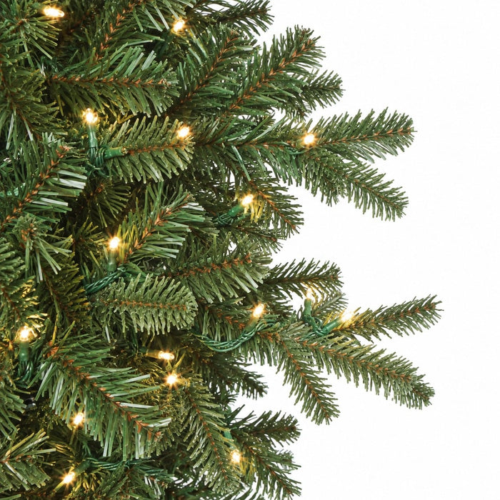 15'Hx76"W PE Georgia Fir Artificial Christmas Tree, Micro LED Pre-Lit -Green - C-230494