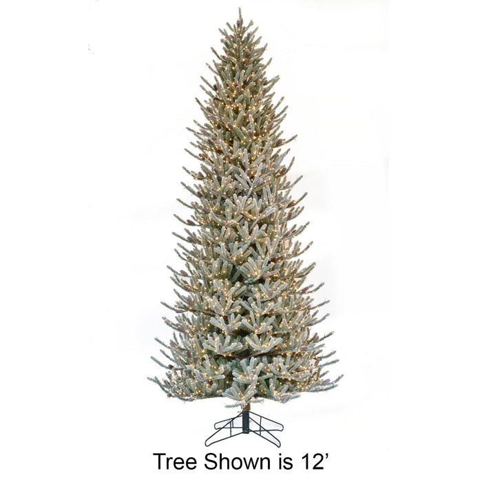 7'6"Hx58"W PE Flocked Siberian Blue Spruce & Pinecone Artificial Christmas Tree, Micro LED Pre-Lit -Green - C-230534