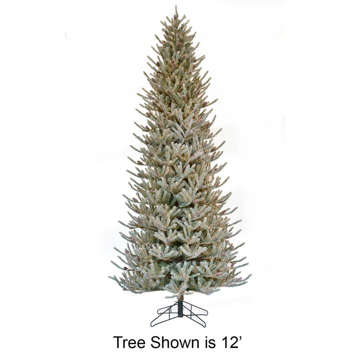 9'Hx58"W PE Flocked Siberian Blue Spruce & Pinecone Artificial Christmas Tree, Unlit -Green - C-230540