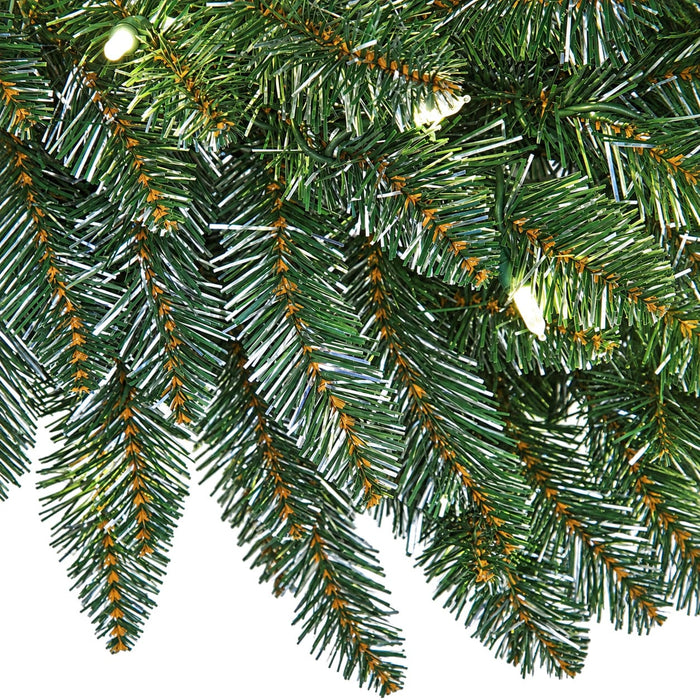 36" Tinsel Vintage Artificial Christmas Wreath, Micro LED Pre-Lit -Green/Silver - C-230574