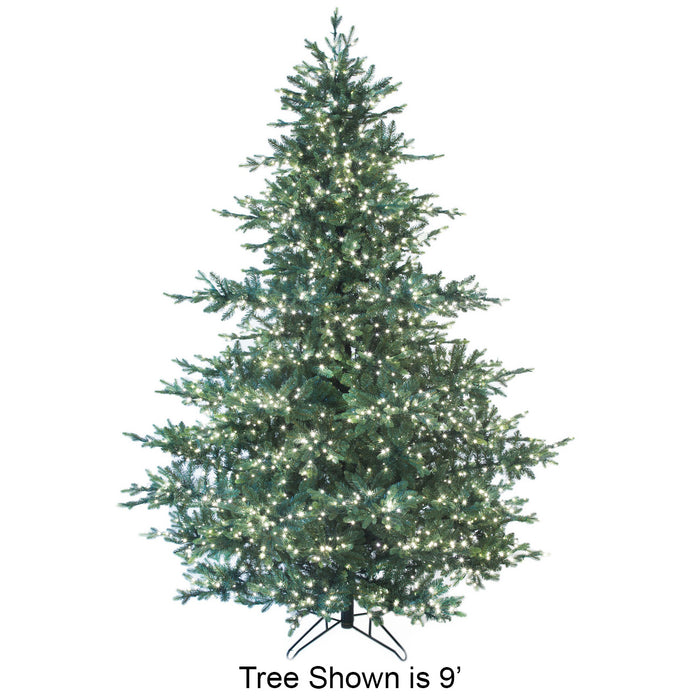 12'Hx85"W PE Montana Spruce Artificial Christmas Tree, Micro LED Pre-Lit -Green - C-230774