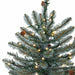 4'Hx29"W PE Blue Fir & Pinecone Artificial Christmas Tree w/Burlap Base, Micro LED Pre-Lit -Green/Blue - C-230944
