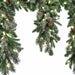 10'Lx10"W PE Flocked Dripping Mixed Pine & Pinecone Artificial Garland, LED Pre-Lit -White/Green - C-231014