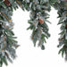 10'Lx10"W PE Flocked Dripping Mixed Pine & Pinecone Artificial Garland, LED Pre-Lit -White/Green - C-231014