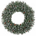 48" PE Artificial Frosted Tip Mixed Pine Wreath, LED Pre-Lit -Green/White - C-231034