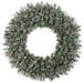 48" PE Artificial Frosted Tip Mixed Pine Wreath, LED Pre-Lit -Green/White - C-231034