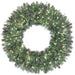 48" PE Artificial Frosted Tip Mixed Pine Wreath, LED Pre-Lit -Green/White - C-231034