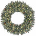 36" PE Artificial Frosted Tip Mixed Pine Wreath, LED Pre-Lit -Green/White - C-231024