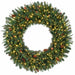 36" PE Artificial Mixed Pine & Pinecone Wreath, LED Pre-Lit -Green - C-231054