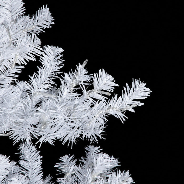 7'6"Hx64"W Pine Artificial Christmas Tree, Micro LED Pre-Lit (Warm White, Multi-Mode) -White - C-231134