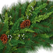 9'Lx12"W PE Mixed Woodglen Pine, Fern & Pinecone Artificial Garland -Green/Brown - C-231340