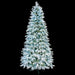 7'6"Hx53"W PE Flocked Glacier Fir Artificial Christmas Tree, Micro LED Pre-Lit (Cool White, Multi-Mode) -White/Green - C-240065