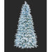 9'Hx59"W PE Flocked Glacier Fir Artificial Christmas Tree, Micro LED Pre-Lit (Cool White, Multi-Mode) -White/Green - C-240075