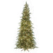 7'6"Hx48"W PE Slim Russian Fir Artificial Christmas Tree, Micro LED Pre-Lit (Warm White, Multi-Mode) -Green - C-240104