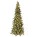 12'Hx63"W PE Slim Russian Fir Artificial Christmas Tree, Micro LED Pre-Lit (Warm White, Multi-Mode) -Green - C-240124