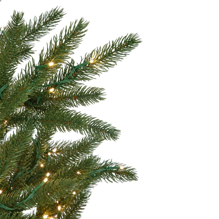 3'6"Hx25"W PE Dawson Fir Artificial Tree, Micro LED Pre-Lit -Green - C-240254